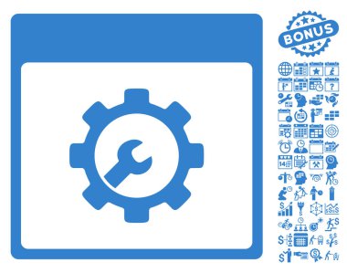 Araçlar takvim sayfa düz vektör simgesi Bonus ile kurulum