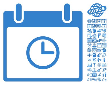 Saat takvim gün düz vektör simge Bonus ile