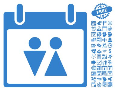 Tuvalet takvim gün düz vektör simgesi Bonus ile