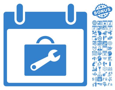 Araç kutusu takvim gün düz vektör simgesi Bonus ile