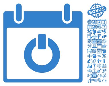 Takvim gün düz vektör simge Bonus ile açın