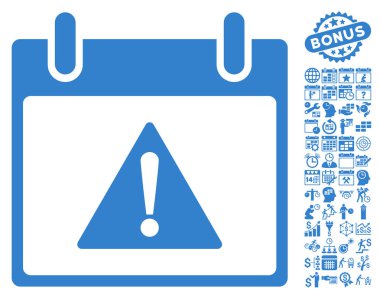 Uyarı takvim gün düz vektör simgesi Bonus ile