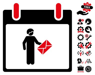 Postacı takvim gün vektör simge Bonus ile