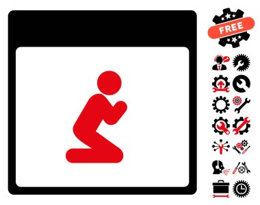 Kişi takvim sayfası vektör simge Bonus ile dua