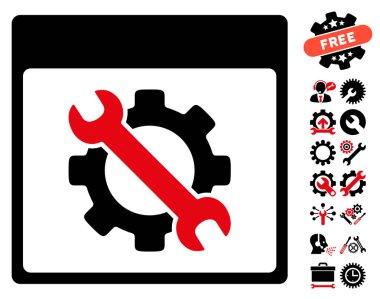 Ayarları araçları ile Bonus sayfa vektör simge takvim