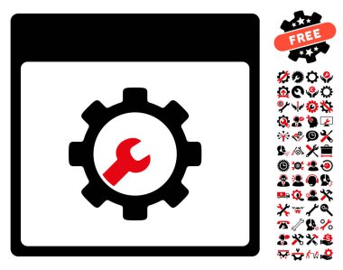 Kur takvim sayfası vektör simge Bonus ile araçları