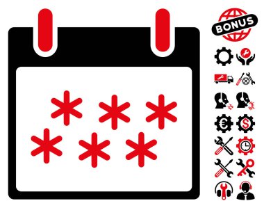 Bonus ile kar takvim gün vektör simgesi