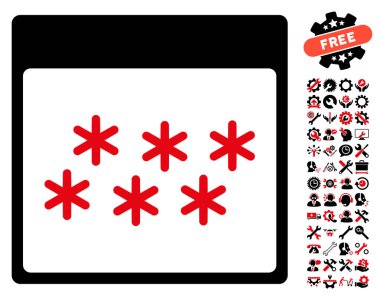 Kar taneleri ile Bonus sayfa vektör simge takvim