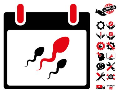 Bonus ile sperm takvim gün vektör simgesi