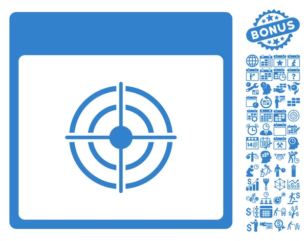 Bullseye takvim sayfa düz vektör simge Bonus ile