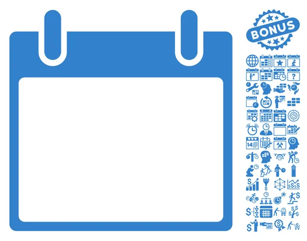 Het pictogram van het platte Vector van lege kalender blad met Bonus — Stockvector