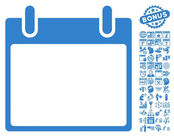 Icône vectorielle plate de feuille de calendrier vide avec le boni — Image vectorielle