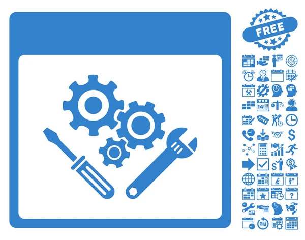 Vites araçlar ile Bonus sayfa düz vektör simge takvim