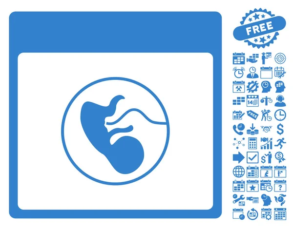 Menselijke embryo's pagina platte Vector kalenderpictogram met Bonus — Stockvector