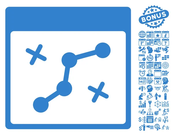 Пути Календарь страница Плоский векторный значок с бонусом — стоковый вектор