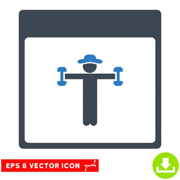 Gentleman Fitness Calendar Page Vector Eps Icon — Stock Vector