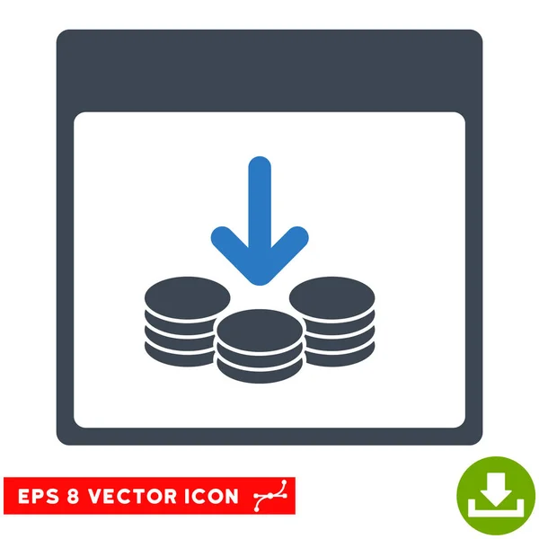 Obter Moedas Calendário Página Vector Eps Icon — Vetor de Stock