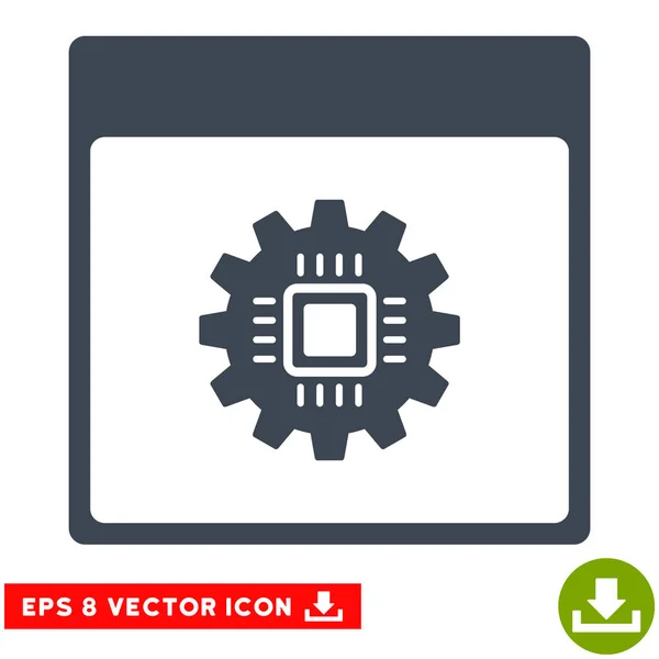 Chip engrenagem calendário página vetor Eps ícone — Vetor de Stock