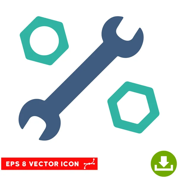 Moersleutel en noten Vector EPS-pictogram — Stockvector
