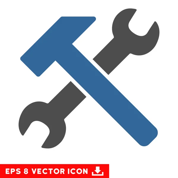 Hamer en de moersleutel Vector EPS-pictogram — Stockvector