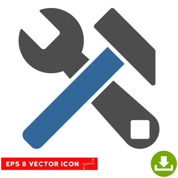 Hamer en de moersleutel Vector EPS-pictogram — Stockvector