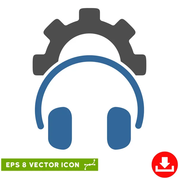 Headphones Configuration Gear Vector Eps Icon — Stock Vector