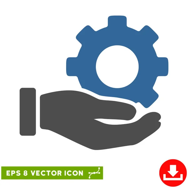 Servicio de engranajes mecánicos Vector de mano Eps Icono — Vector de stock