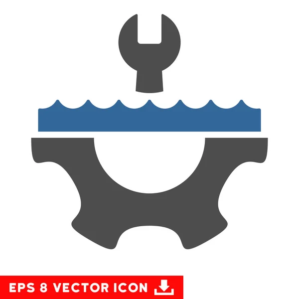 Water Service Gear Vector Eps Icon — Stock Vector