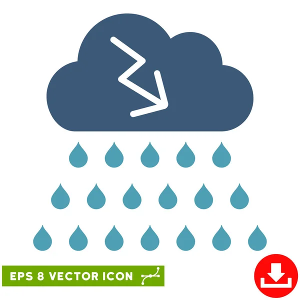 Thunderstorm Rain Cloud Vector Eps Icon
