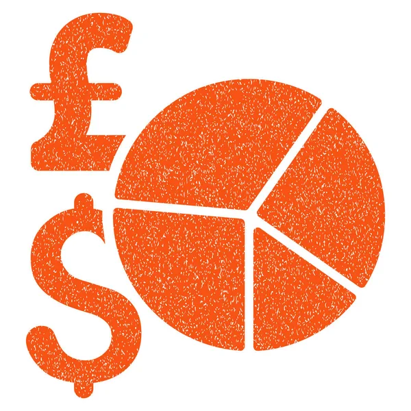 Font, és a kör-és tortadiagramhoz Dollar szemcsés textúra ikon — Stock Vector