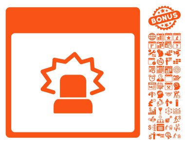 Bonus ile uyarı takvim sayfa düz vektör simgesi