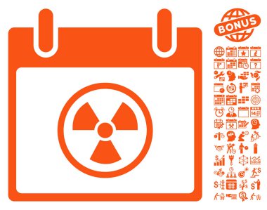 Atomik takvim gün düz vektör simge Bonus ile