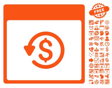 Bonus ile ters ibraz takvim sayfa düz vektör simgesi