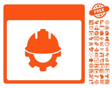 Bonus ile Geliştirme takvim sayfa düz vektör simgesi