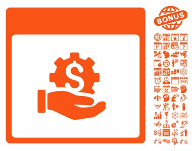 Finansal kalkınma el takvim sayfa düz vektör simgesi Bonus ile