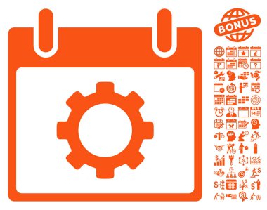 Vites seçenekleri takvim gün düz vektör simgesi Bonus ile