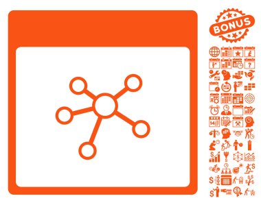 Linkler sayfa düz vektör simge Bonus ile takvim