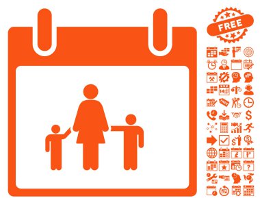 Bonus ile anne takvim günü düz vektör simgesi