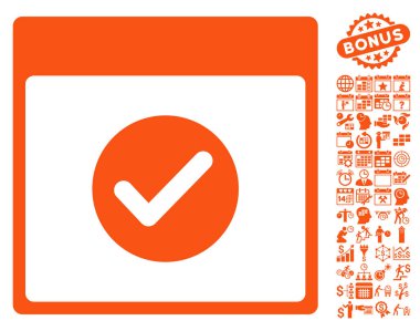 Ok takvim gün düz vektör simge Bonus ile