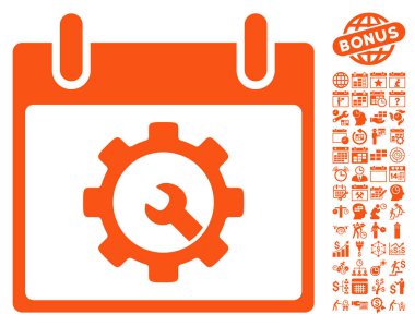 Seçenekleri araçlar takvim gün düz vektör simgesi Bonus ile