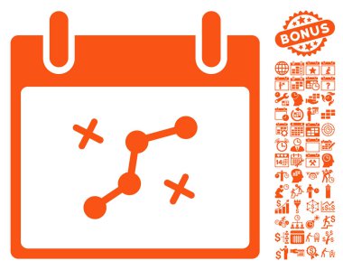 Yol puan Bonus ile gün düz vektör simge takvim