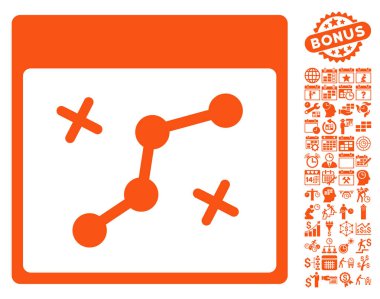 Yol puan Bonus ile sayfa düz vektör simge takvim