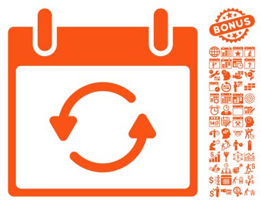 Takvim gün düz vektör simge Bonus ile yenileme