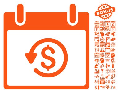 Takvim gün düz vektör simge Bonus ile iade