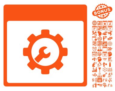 Araçlar takvim sayfa düz vektör simgesi Bonus ile kurulum