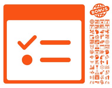 Yapılacaklar öğeleri sayfa düz vektör simge Bonus ile takvim