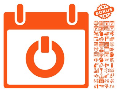 Takvim gün düz vektör simge Bonus ile açın