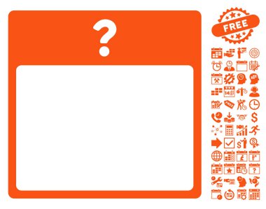 Bonus ile bilinmeyen gün takvim sayfa düz vektör simgesi