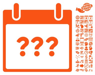 Bonus ile bilinmeyen gün takvim sayfa düz vektör simgesi