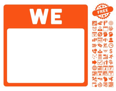 Çarşamba ile Bonus sayfa düz vektör simge takvim